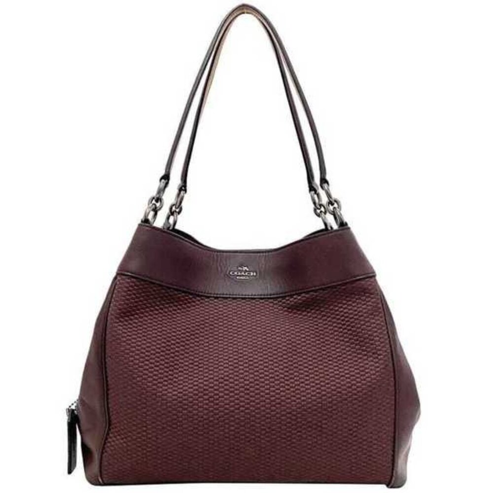 Like New Coach Lexy Oxblood Burgandy Shoulder Bag Large